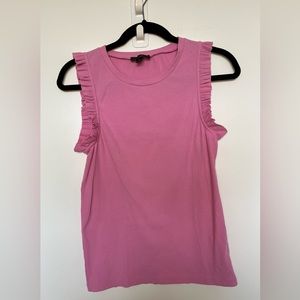 J Crew Pink Ruffle Tank Top, size S
